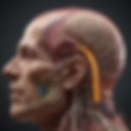 Illustration of auditory nerve tumors associated with acoustic neurofibromatosis