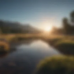 A serene landscape depicting calmness and tranquility