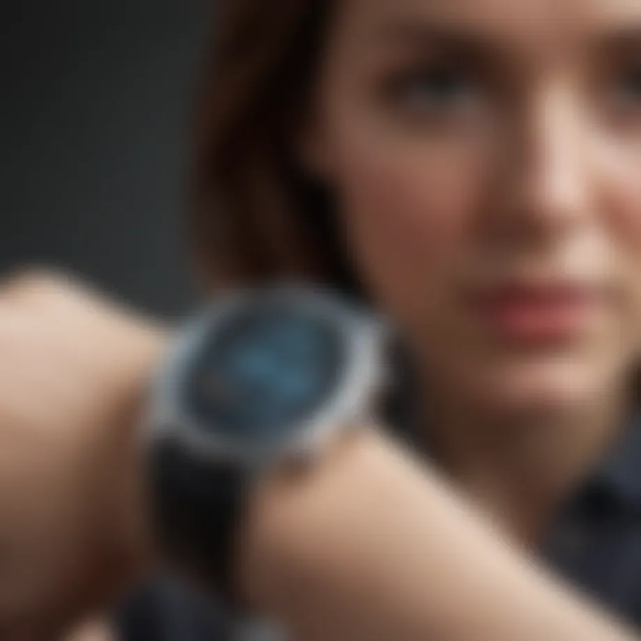 Smart wearable technology showcasing health metrics
