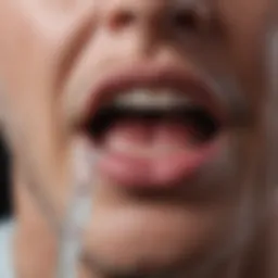 A close-up view of Biotene Saliva Replacement Gel tube showcasing its unique formulation.