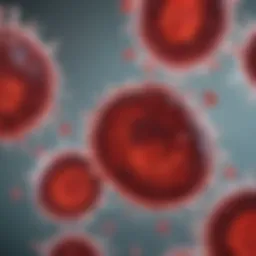 Microscopic view of platelets in blood smear
