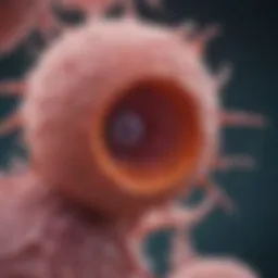 Microscopic view of clear cell endometrial cancer cells