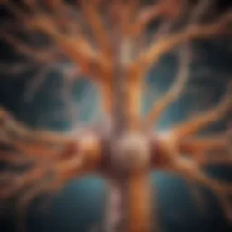 Illustration of the central nervous system affected by multiple sclerosis