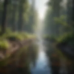 Illustration depicting the impact of climate change on natural ecosystems