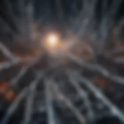 An abstract representation of AI algorithms merging with nanoscale structures