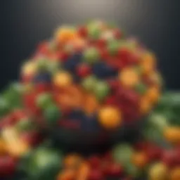 Colorful assortment of fresh fruits and vegetables