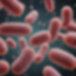 Illustration of probiotic bacteria interacting with immune cells
