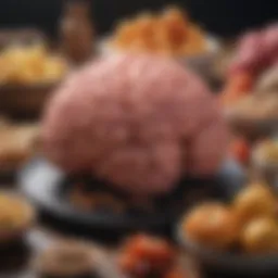 A vibrant array of brain-boosting foods displayed artistically on a table
