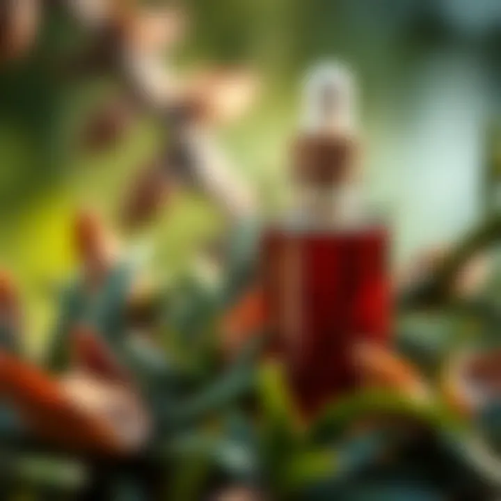 The Essence of Tea Tree Oil and Its Properties Close-up view of tea tree oil in a natural setting