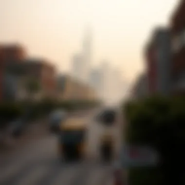 Impact of Dust Curtains on Urban Air Quality Illustration of dust curtains impacting air quality in urban areas