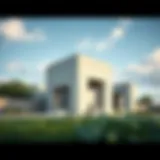 Innovative low CO2 cement structure showcasing sustainability