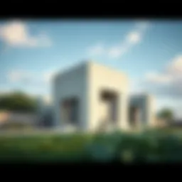 Innovative low CO2 cement structure showcasing sustainability
