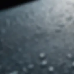 Microscopic view of a superhydrophobic surface showcasing its textured structure