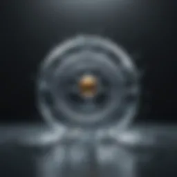 Illustration of metallic water's atomic structure under extreme pressure