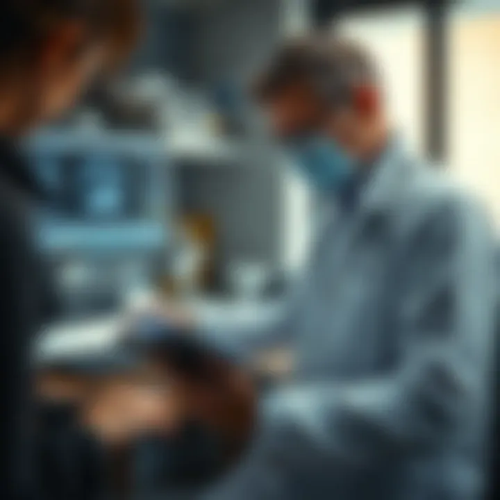 A healthcare professional analyzing results from a COPD walking test