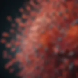 Microscopic view of HIV virus particles