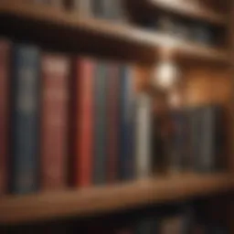 A vintage bookshelf filled with classic erotica literature, showcasing timeless titles.