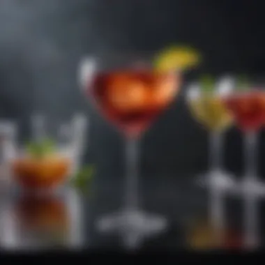 Stylish cocktail glasses