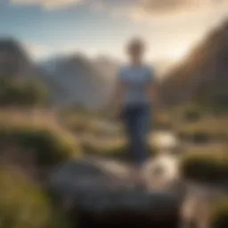 A serene landscape representing balance and wellbeing during menopause