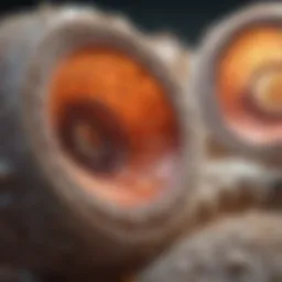 Microscopic view of ringed sideroblasts in bone marrow