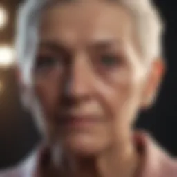 A close-up of an elderly individual displaying subtle symptoms of cancer.