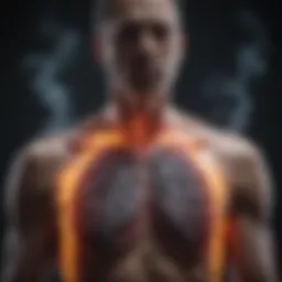 Lung diagram showing effects of smoking