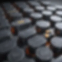 Detailed view of lithium ion battery components