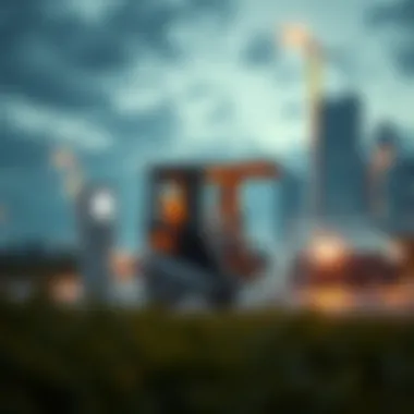 A conceptual illustration of a sustainable future with electric transportation and clean energy