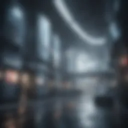 A futuristic cityscape showcasing advanced healthcare technology
