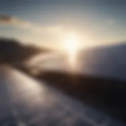 Solar panels absorbing sunlight