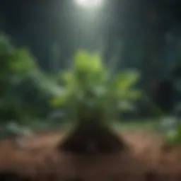 Visual representation of chemical signaling in plants