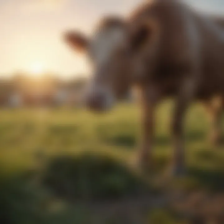 Healthy livestock grazing in a pasture