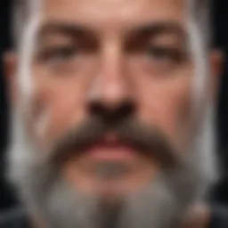 Close-up of facial hair affecting respirator fit