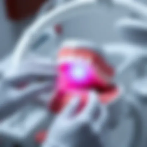 Illustration of silver diamine fluoride application in a dental setting
