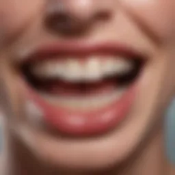 Close-up view of inflamed gums showing strawberry-colored discoloration
