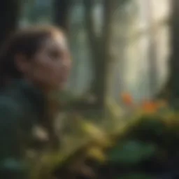 A vibrant ecosystem showcasing diverse flora and fauna