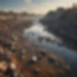 A polluted river illustrating industrial waste impact