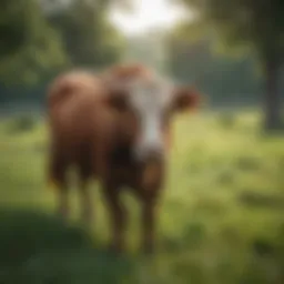 Cattle grazing in a lush green pasture
