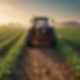 A vibrant field showcasing diverse crops affected by pesticide use