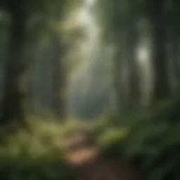 A lush forest showcasing diverse species and ecological richness