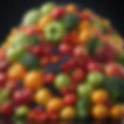 A vibrant display of colorful fruits and vegetables representing a healthy diet.