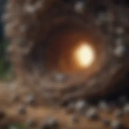 Intricate ant nest showcasing various architectural styles