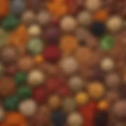 Colorful array of base foods including grains, legumes, and vegetables