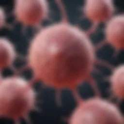 Illustration of breast cancer cell progression