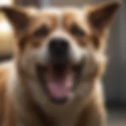 A close-up of a dog displaying signs of aggression, showcasing body language cues.