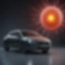 Illustration depicting CAR T cell activation against cancer cells