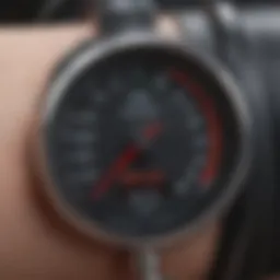 Illustration of diastolic blood pressure gauge