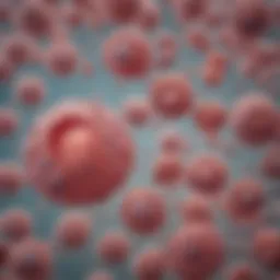 Microscopic view of endometrioid adenocarcinoma cells