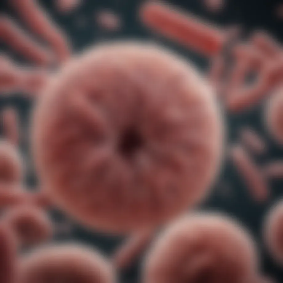 Microscopic view of E. coli bacteria