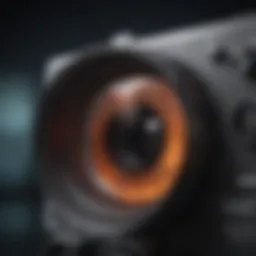 Detailed view of a modern fundus camera showcasing advanced features